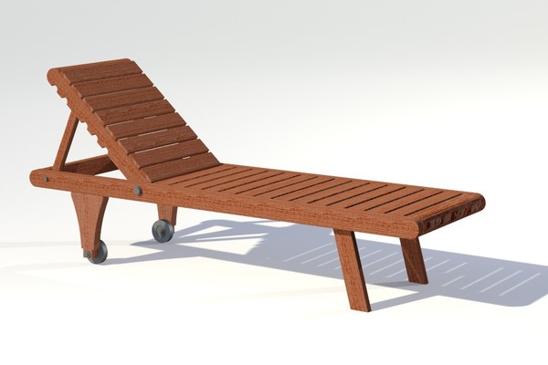 teak pool lounger 3d max - Teak Pool Lounger(1) by dlhartley